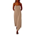 thumbnail image 6 of Women Holiday Dresses Ndbuld Ladies' Casual And Fashionable Solid Color Sleeveless Camisole Dress Khaki S, 6 of 6