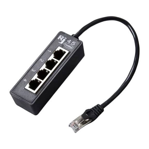 JZROCKER 4 Port RJ45 Ethernet Cable Adapter Splitter with No Loss Expansion