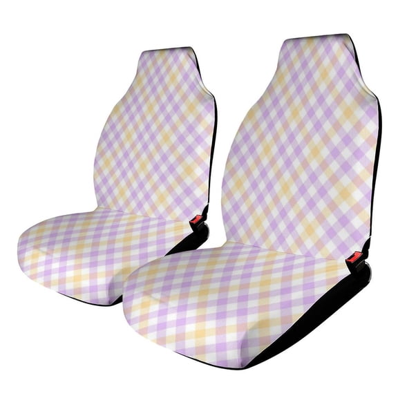 Purple Lavender Print Car Seat Covers,Universal Auto Front Seats Protector Fits for Car,SUV Sedan,Truck