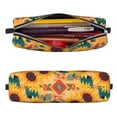 thumbnail image 2 of Fotbe Bohemian Sunflower Pattern Leather Pencil Case, Pencil Pouch with Durable Zipper, Compact and Stylish Organizer for Stationery, Art Supplies, Travel Essentials, 2 of 7