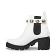 thumbnail image 3 of Steve Madden Amulet White Gold Stone Fashion Chelsea Platform Block Heel Boots (WHITE, 8), 3 of 9