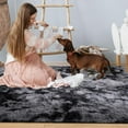 thumbnail image 4 of IR Imperial Rooms Shaggy Rug 3x5ft for Hallway, Ultra Soft Modern Area Shag Floor Carpet Grey Tie Dye, 4 of 11