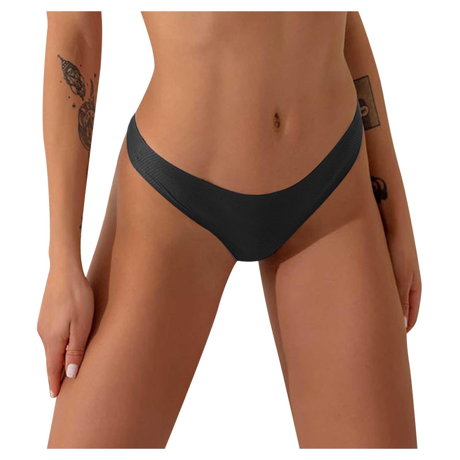 Knosfe Sexy Women's Underwear Low Rise Stretch String Plus Size Thongs Sexy  Lace No Show Women Panties Plus Black 4XL 