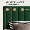 thumbnail image 5 of Amolife Twin Bed Frame, Upholstered Bed Frame with Velvet Vertical Channel Tufted Headboard, Green, 5 of 11
