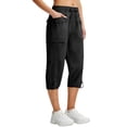thumbnail image 2 of Capris for Women Quick Dry Elastic Waist Straight Leg with 6 Pockets Lightweight Casual Summer Hiking Pants, XL, 2 of 7