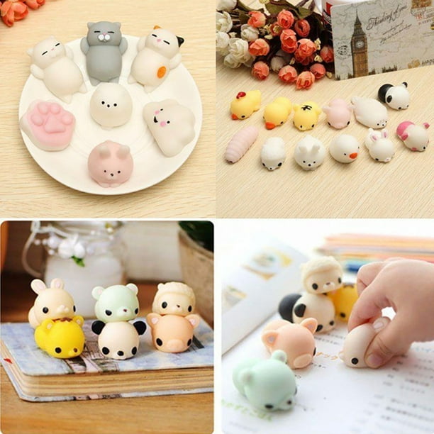 20psc Squishies Jouet Animaux Anti Stress Mochi Squishy Kawaii Squeeze Mini  Figurines Chat Jouet Super Mignon Cadeau d'Anniversaire Fête pour Enfant