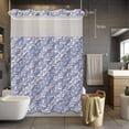 thumbnail image 5 of No Hook Shower Curtains with Snap-in Liner Set, Blue Floral Waterproof Hotel Style Bathroom Shower Curtain, Spring Flowers Pattern Plants Simple Vintage Breathable Mesh Top Bath Curtains 72''x84'', 5 of 9