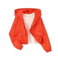 thumbnail image 2 of Tiijoy Girls Summer Lightweight Hooded Jacket Sun Protection Zip Up Outerwear, Red, Sizes 4-13, 2 of 6