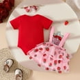 thumbnail image 6 of Gubotare Baby Girl Outfits Romper Set Baby Girls Birthday Outfit Romper Tulle Tutu Skirt with Headband Sets Baby Princess Dress 0 3 6 9 12 18 24 Months (Red,Size 12-18 Months), 6 of 9