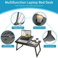 BNLINK Foldable Laptop Desk for Bed/Couch, Adjustable Study Table with Cup Holder (Black