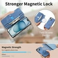 thumbnail image 4 of Allytechgroup iPhone 12 Pro Max Case Wallet, 2-in-1 Detachable Magnetic Back Cover Compatible with MagSafe Secure and Stylish Protection RFID Blocking Phone Case for Apple iPhone 12 Pro Max, Blue, 4 of 9