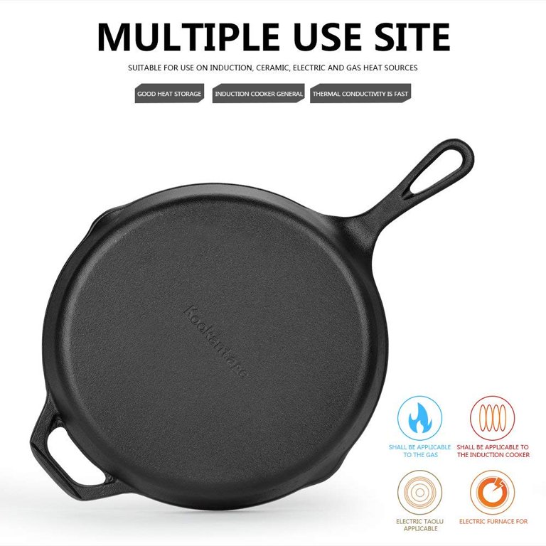 Cast Iron Skillet Set – 6, 8, 10 Inch Pre-Seasoned Pans, 3-Piece With Silicone Handle Holders 6 thumbnail image