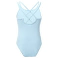 thumbnail image 3 of LiiYii Kids Girls Spaghetti Strap Ballet Dance Leotard Sleeveless Cami Gymnastics Leotard Bodysuit Dancewear Light Blue 8-10, 3 of 8