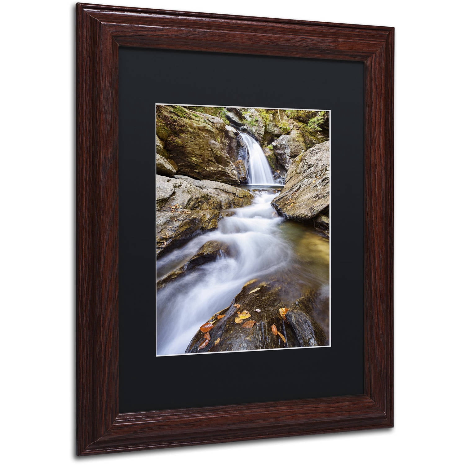 Trademark Fine Art "Bingham Falls" Canvas Art by Michael Blanchette Photography Black Matte, Wood Frame