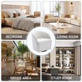 thumbnail image 5 of Aukfa Upholstered Accent Chair, Swivel Barrel Chair for Bedroom Living Room, Velvet - White, 5 of 8