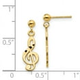 thumbnail image 2 of Beautiful 14k Polished & Diamond-Cut Treble Clef Dangle Post Earrings, 2 of 2