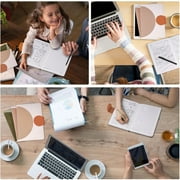 Bullet Lined Journal Notebook for Women, PU Leather Hardcover Notepad with Double Buckle, A5 200 Pages 100 GSM, Beige, Brown