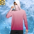 thumbnail image 2 of hotojiny Men's Hooded Sun Shirts with Mask Summer Fashion Fishing Shirts for Men Gradient Long Sleeve UPF 50 Hiking Light Jacket, 2 of 7
