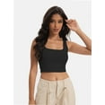 thumbnail image 5 of Women's Basic Square Neck Sleeveless Crop Tank Top - Fitted Casual Cami, 5 of 6