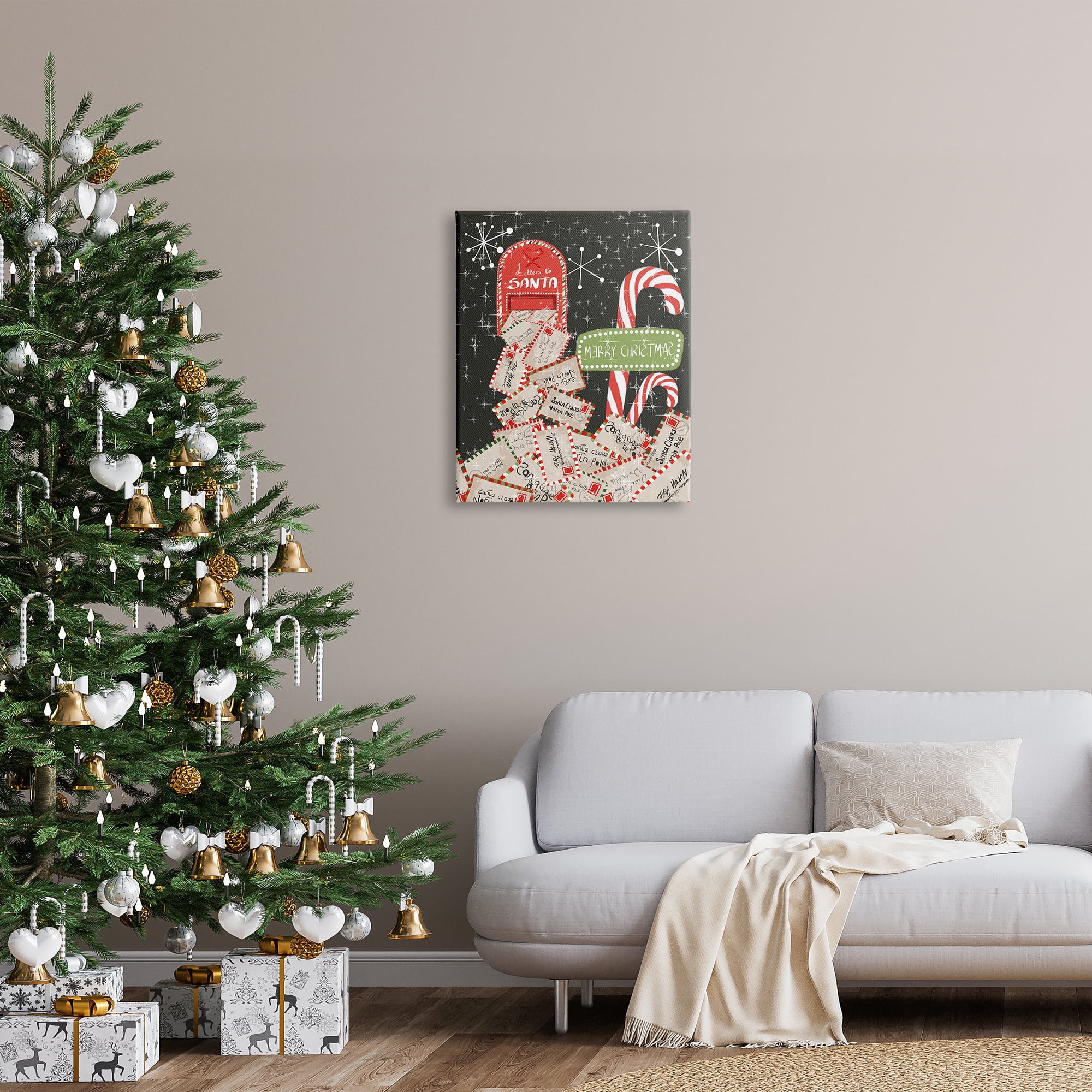 Stupell Industries Letters For Santa Mail Holiday Painting Gallery Wrapped Canvas Print Wall Art, 24 x 30