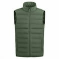thumbnail image 4 of Men Outerwear Lightweight Water-Resistant Finish Sleeveless Puffer Vest Jacket, Green, L, 4 of 7