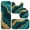 Green and Gold Marble Pattern-1, variant on Black and Gold Marble Pattern Bathroom Rug Set 4 Piece,Includes Contour,Lid Cover,Bath Mat,Non-Slip Extra Soft Absorbent Washable