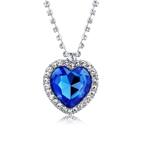 Collar AILUOR Titanic Heart of The Ocean, cristal azul