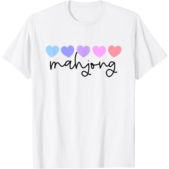 Mahjong Lover Heart Women Girls or Mom T-Shirt
