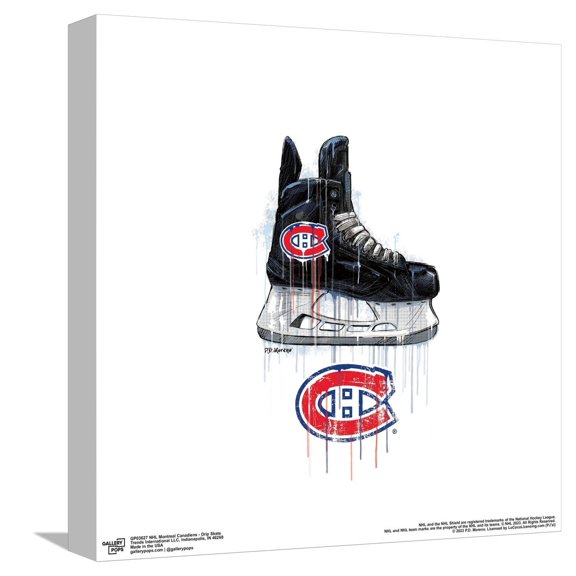 Gallery Pops NHL Montreal Canadiens - Drip Skate Canvas Wall Art, Unframed Version, 12" x 12"
