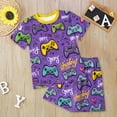 thumbnail image 2 of Toddler Boy Outfits Clothes Kids Spring Summer Round Neck Print Sleeveless Beach 3 6 12 18 24 Months 3T T-shirt Tops+Shorts School Wear Tank Tops And Shorts Set With Pockets Two Pieces, 2 of 6