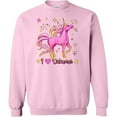 thumbnail image 2 of Inktastic I Love Unicorns Pink and Yellow Adult Sweatshirt, 2 of 4