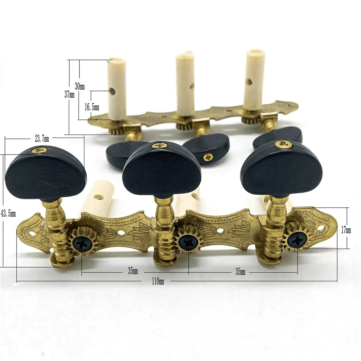 6X Left Right Classical Guitar String Tuning Pegs Machine Heads Tuners Keys 3L3R Professional Guitar Accessories,Black