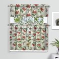 thumbnail image 2 of Kitchen Curtains 36 Inch Short - 3 Panel Set, Vintage Floral Butterfly Bee Botanical Print, Rod Pocket Window Curtain for Farmhouse, Modern Rustic, Spring Summer Decor, Easy Wash, 2 of 6