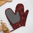 thumbnail image 4 of Hirioo Red Glitter Texture for Silicone Oven Mitts for BBQ, Baking, Cooking, Set of 2, Heat Resistant 260℃, Non-Slip Kitchen Essentials, 4 of 6