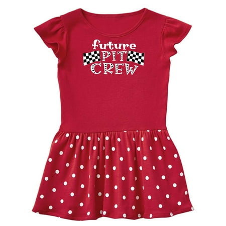 

Inktastic Future Pit Crew Racing Flags Gift Baby Girl Dress