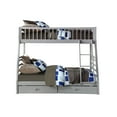 thumbnail image 2 of Transitional Twin Size Bunk Bed with Vertical Slats and Angled LadderGray - Saltoro Sherpi, 2 of 5
