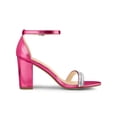 thumbnail image 3 of BLISSFUL STEP Women's Sandals Rhinestone Chunky Heel Ankle Strap Open Toe Party Shoes Hot Pink 7, 3 of 7