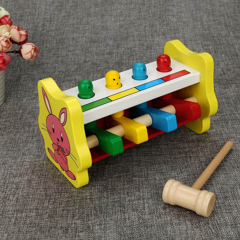 WhacAMole Deluxe Pounding Bench Wooden Toy With Mallet Toy Walmart
