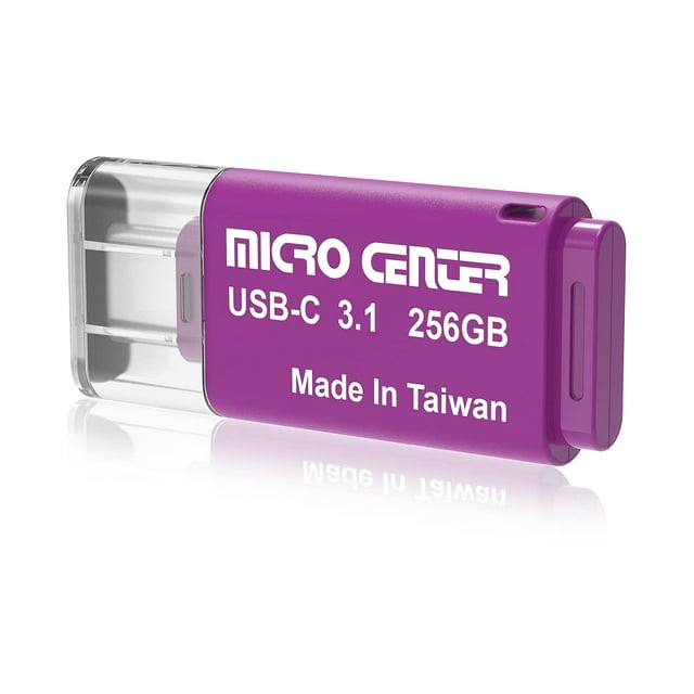 Inland Micro Center Super Speed 256 Gb Tipo-C Usb 3.0/Usb 3.1 Gen 1 Mini Unidad Flash Memory Stick Thumb Drive (Paquete Individual)