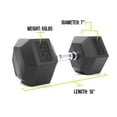 thumbnail image 5 of Mega Fitness Haltère Hexagonal en Caoutchouc 55 lb Poignée Moletée Simple Gym à Domicile, 5 of 5