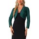 thumbnail image 1 of INSPIRAR CHIC Top de Mujer Elegante Cárdigan Corto de Manga Larga con Panel de Encaje Floral Suéter Top S Verde Oscuro, 1 of 5