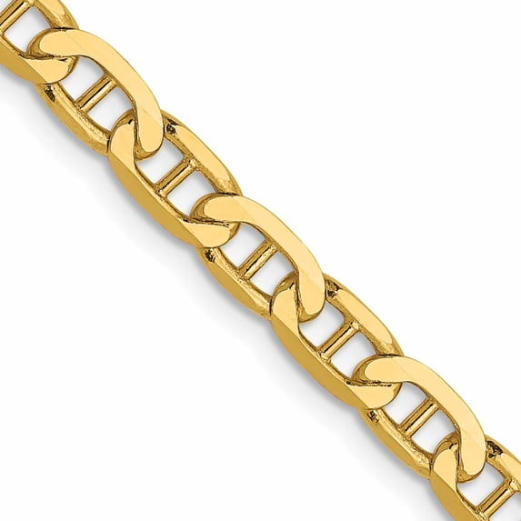 14K Yellow Gold Jbsp's 3.75mm Concave Anchor Chain (22 X 3.75) Made In South Africa 1315-22