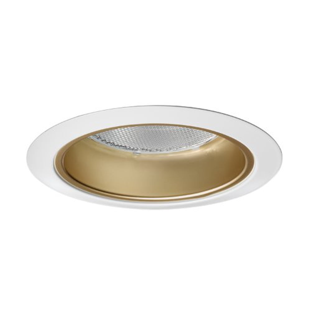 Juno Lighting 17GWH 4Inch Recessed Trim Gold Alzak with White Trim