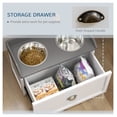 thumbnail image 5 of Raised Dog Bowls for Large Dogs, Pet Feeder Station with Storage - Elevated Dog Food Bowls, Stainless Steel, White, 5 of 9
