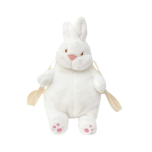 Mochila de animales de peluche, bolso de hombro, bandolera elegante con dibujos animados, mochila suave, bolso escolar para estudiantes, niños, niñas conejo