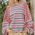 thumbnail image 2 of WEAIXIMIUNG Chandail en Molleton Surdimensionné pour Femmes Zip Motif Assorti Col Rond Pull Ample Manches Longues T-Shirt Haut, 2 of 8