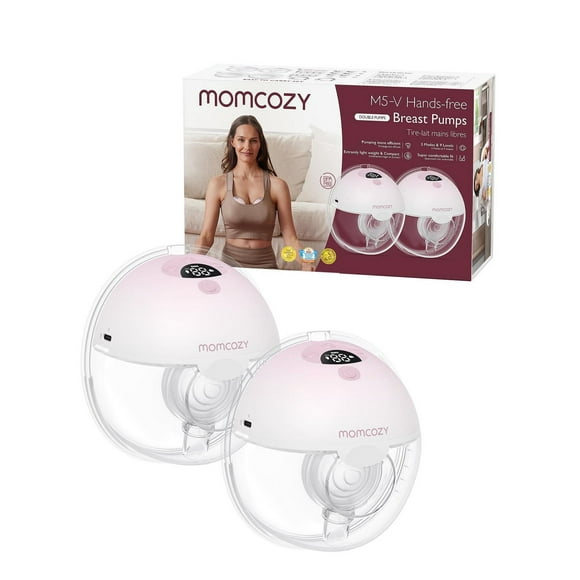 Momcozy électrique portable Tire-lait mains libres M5, double scellée avec 3 modes et 9 niveaux Tire-lait M5 2 Pack