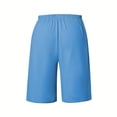 thumbnail image 5 of Women Lightweigh Shorts Drawstring Pull-on Wide Leg Straight Casual Short Pants Bermuda Shorts For Women Knee Length Wide Leg Summer Short Summer Beach Vacation Outfit Blue S, 5 of 7