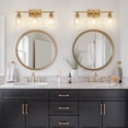 thumbnail image 6 of Briignite 3 Light Bathroom Light Fixture in Brushed Brass – Modern Farmhouse Vanity Light with Glass Shades for Bathroom, Bedroom, Living Room, 6 of 7