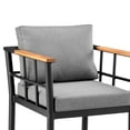 thumbnail image 4 of Kai 26 Inch Patio Counter Height Bar Stool, Aluminum Frame, Gray and Black - Saltoro Sherpi, 4 of 5